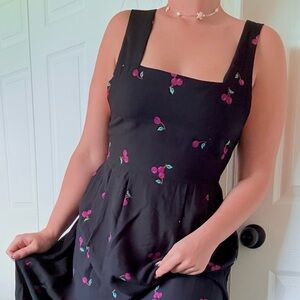 Vintage 90s Blueberry Fruit Grandma Granny Funky Whimsy Maxi Eclectic Dress